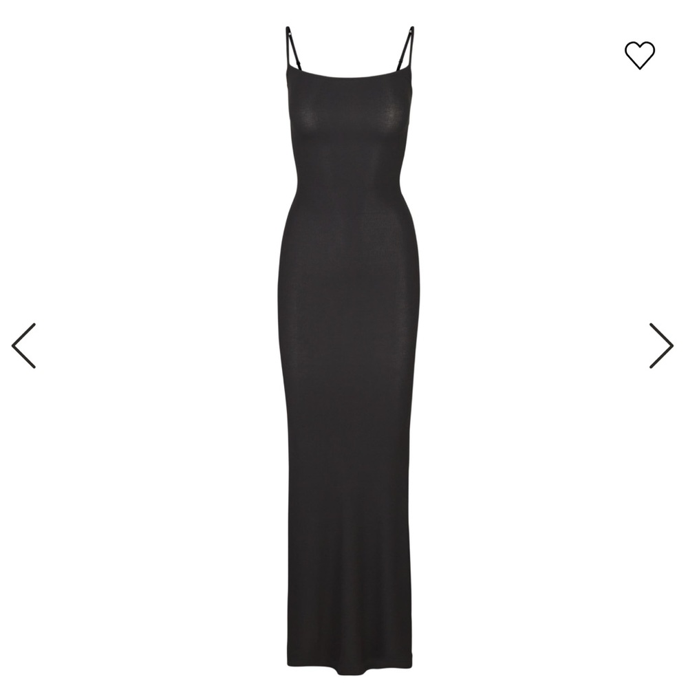 Skims - LONG SLIP DRESS - Black - Medium